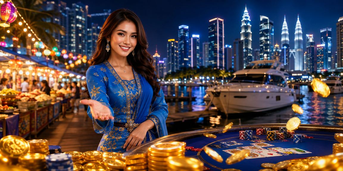 Pemain baccarat wanita berbaju kurung di meja kasino Kuala Lumpur platform 10800